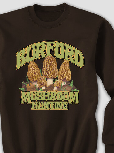 Mushroom Hunting Dark Chocolate Adult Sweatshirt