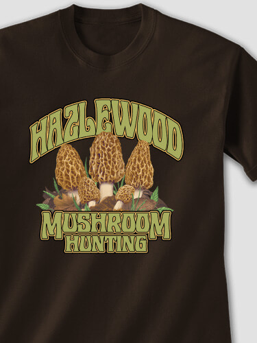 Mushroom Hunting Dark Chocolate Adult T-Shirt