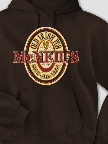 Old Irish Pub Dark Chocolate Adult Hooded Sweatshirt