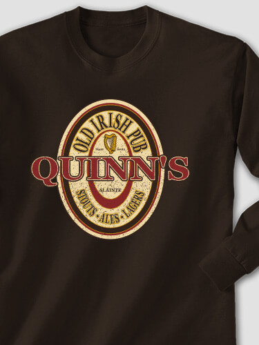 Old Irish Pub Dark Chocolate Adult Long Sleeve