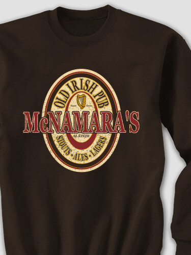 Old Irish Pub Dark Chocolate Adult Sweatshirt