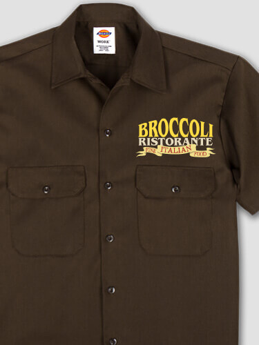 Ristorante Dark Chocolate Embroidered Work Shirt