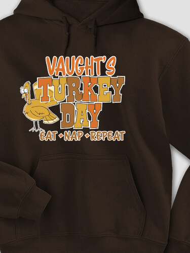 Turkey Day Dark Chocolate Adult Hooded Sweatshirt