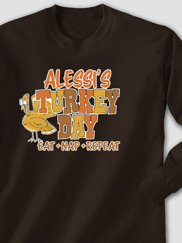 Turkey Day Dark Chocolate Adult Long Sleeve