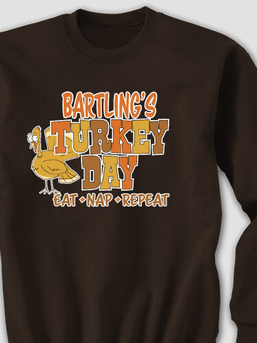 Turkey Day Dark Chocolate Adult Sweatshirt