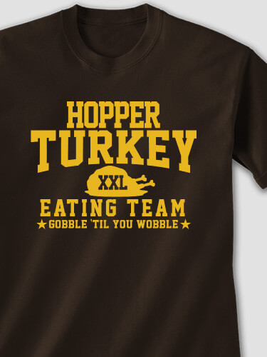 Turkey Eating Team Dark Chocolate Adult T-Shirt