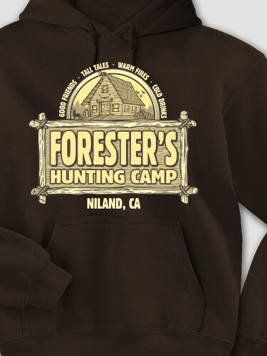 Vintage Hunting Camp Dark Chocolate Adult Hooded Sweatshirt