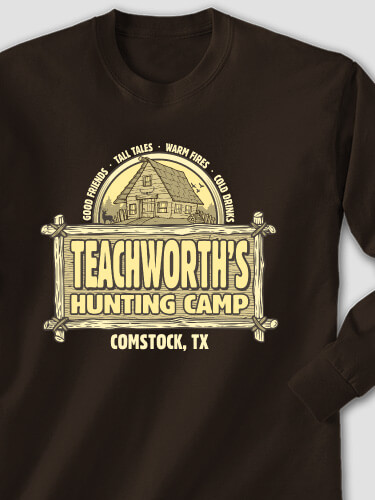 Vintage Hunting Camp Dark Chocolate Adult Long Sleeve