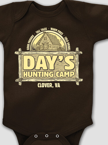Vintage Hunting Camp Dark Chocolate Baby Bodysuit