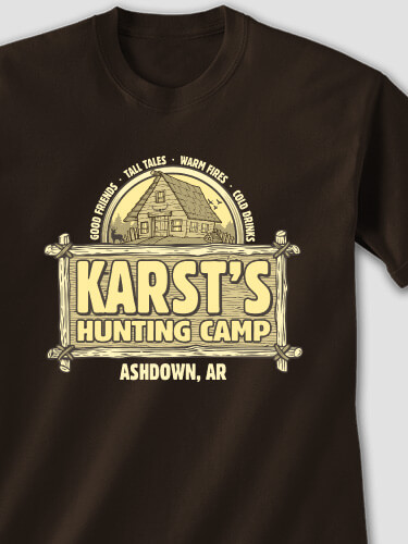 Vintage Hunting Camp Dark Chocolate Adult T-Shirt
