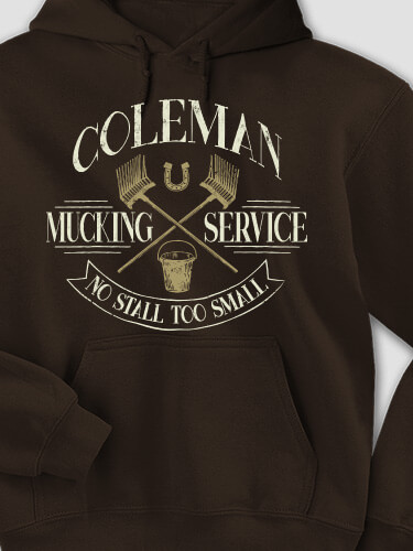 Vintage Mucking Service Dark Chocolate Adult Hooded Sweatshirt