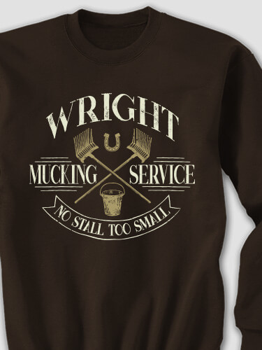 Vintage Mucking Service Dark Chocolate Adult Sweatshirt