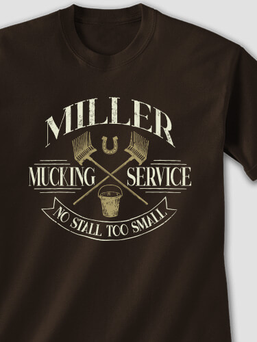Vintage Mucking Service Dark Chocolate Adult T-Shirt