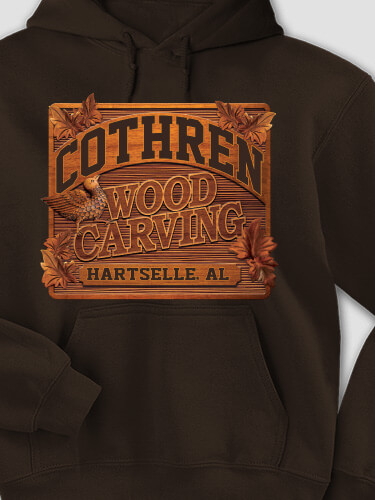Wood Carving Dark Chocolate Adult Hooded Sweatshirt