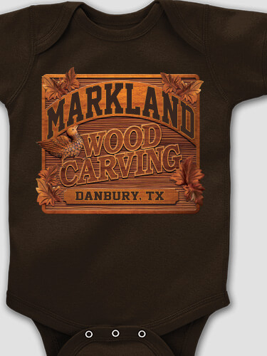 Wood Carving Dark Chocolate Baby Bodysuit