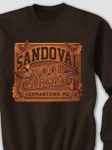 Wood Carving Dark Chocolate Adult Sweatshirt