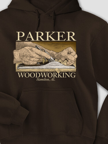 Woodworking Dark Chocolate Adult Hooded Sweatshirt