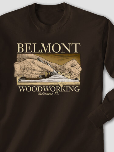 Woodworking Dark Chocolate Adult Long Sleeve