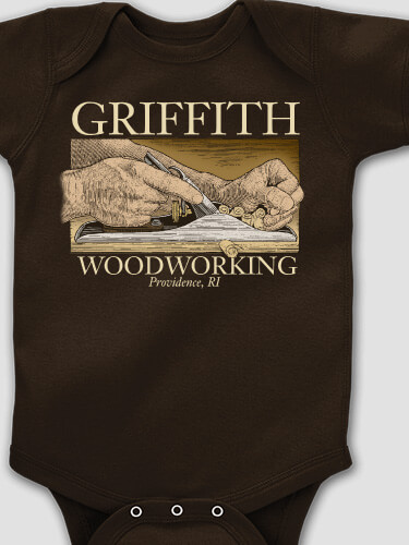 Woodworking Dark Chocolate Baby Bodysuit