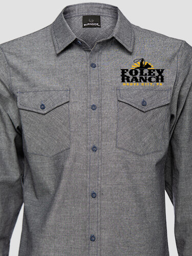 Ranch Dark Denim Embroidered Western Shirt
