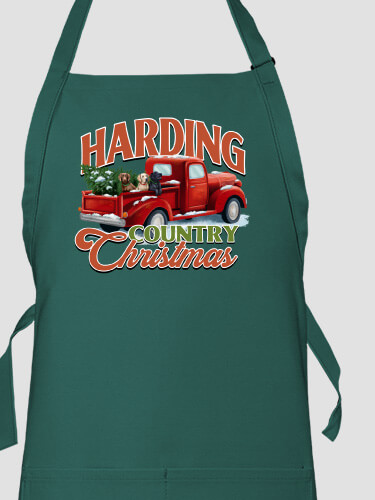 Country Christmas Dark Green Apron