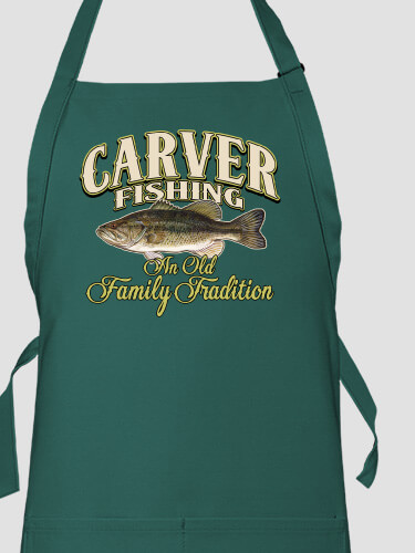 Fishing Family Tradition Dark Green Apron