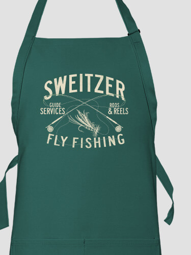 Dark Green Fly Fishing Guide Personalized apron 