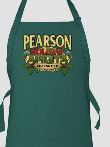 Holiday Spirits Dark Green Apron