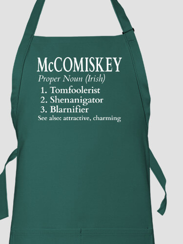 Irish Definition Dark Green Apron