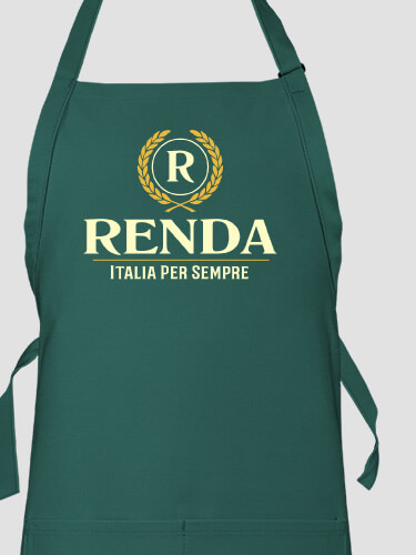 Italian Monogram Dark Green Apron