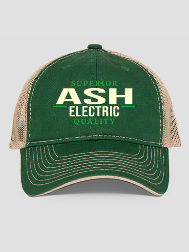 Electric Dark Green/Khaki Embroidered Trucker Hat