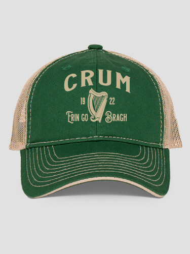 Erin Go Bragh Dark Green/Khaki Embroidered Trucker Hat
