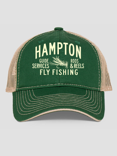 Dark Green/Khaki Fly Fishing Guide Personalized embroidered-trucker-hat 