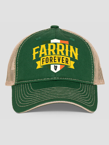 Forever Dark Green/Khaki Embroidered Trucker Hat