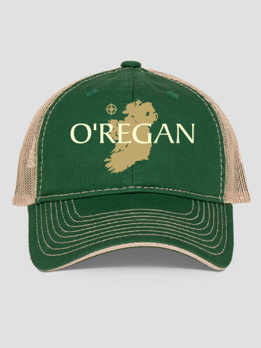 Irish Heritage Dark Green/Khaki Embroidered Trucker Hat