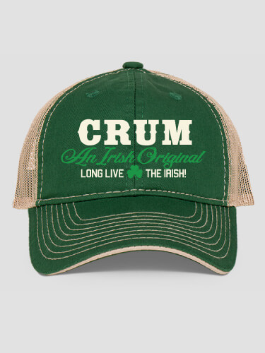 Irish Original Dark Green/Khaki Embroidered Trucker Hat