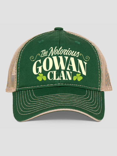 Notorious Clan Dark Green/Khaki Embroidered Trucker Hat