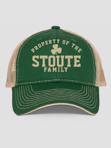 Property of Irish Dark Green/Khaki Embroidered Trucker Hat