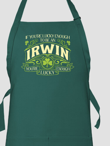 Lucky Enough Dark Green Apron