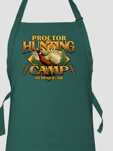 Pheasant Hunting Camp Dark Green Apron