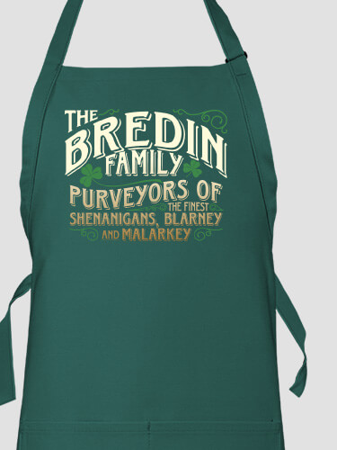 Shenanigans Family Dark Green Apron