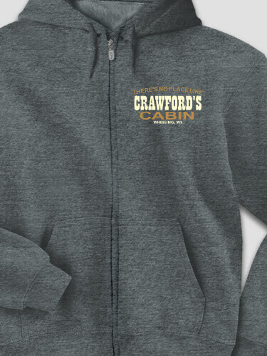 Cabin Dark Heather Embroidered Zippered Hooded Sweatshirt