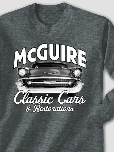 Classic Cars II Dark Heather Adult Long Sleeve