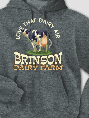 Dairy Air Dark Heather Adult Hooded Sweatshirt