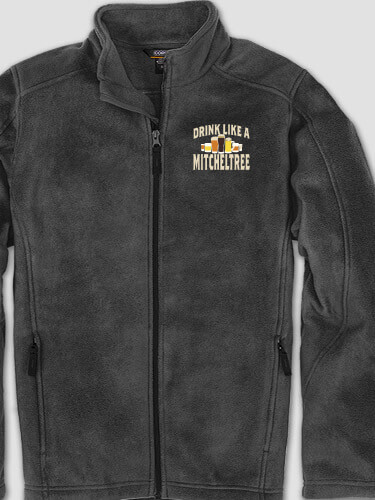 Drink Like A Dark Heather Embroidered Zippered Fleece