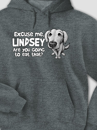 Excuse Me Dog Dark Heather Adult Hooded Sweatshirt