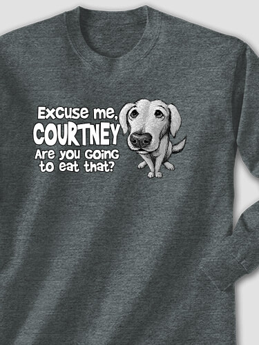 Excuse Me Dog Dark Heather Adult Long Sleeve