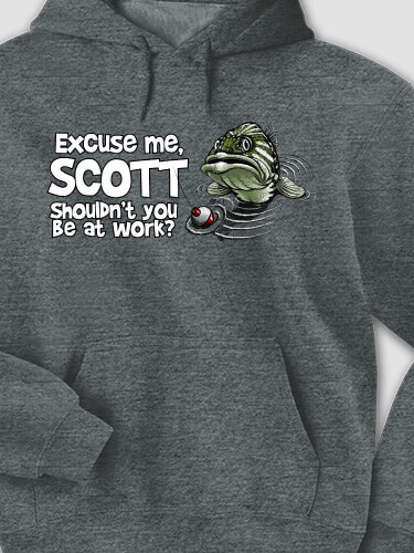 Excuse Me Fish Dark Heather Adult Hooded Sweatshirt