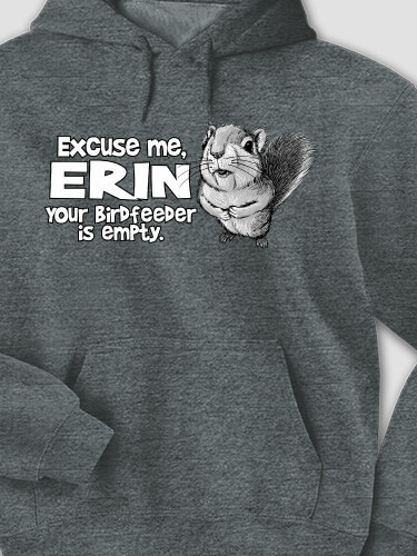 Excuse Me Squirrel Dark Heather Adult Hooded Sweatshirt
