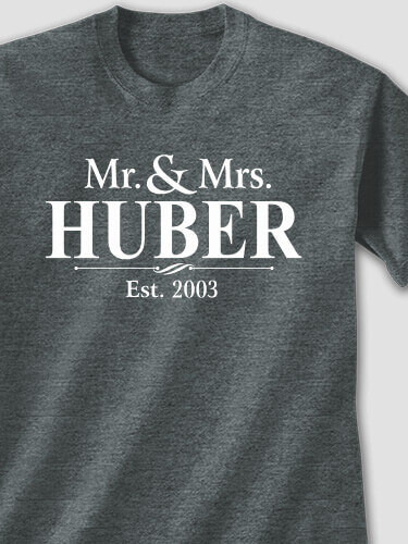 Mr and Mrs Dark Heather Adult T-Shirt